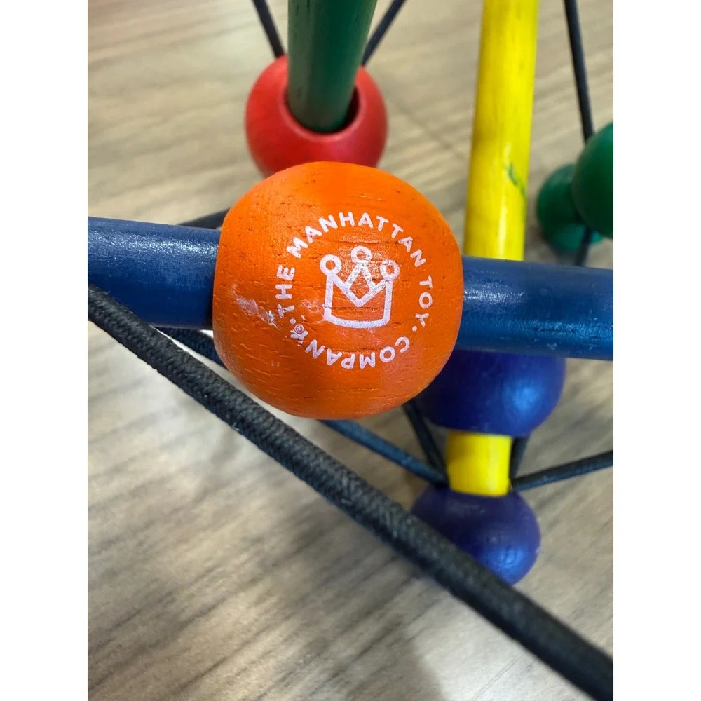 Manhattan Toy Company Skwish Classic Wooden Multi-Sensory Rattle Teether Toy